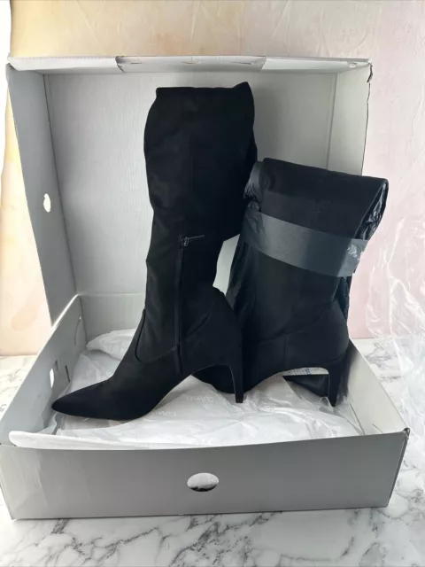 Calvin Klein Sacha Women Shoes Pointy Toe Over the Knee Boots Black Size 8.5 M