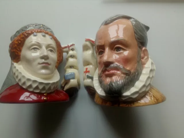 royal doulton toby character jugs small Queen Elizabeth 1 and King PHILIP of...