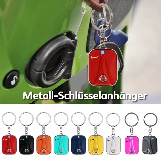 Vespa Piaggio Schlüsselanhänger Front "Beinschild" 9 Farben Massiv-Metall