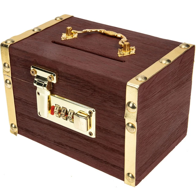 Caja de efectivo con cerradura de tesoro pirata cajas de almacenamiento de cofre tapas caja de tesoro hierro forjado