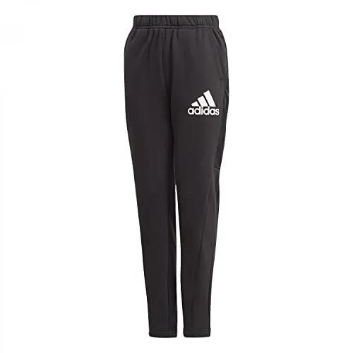 Long Sports Trousers Adidas Badge Of Sport Black Boys (Size: 15-16  Clothing NEW