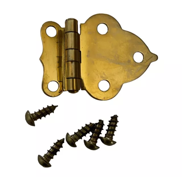 Boone Hoosier Cabinet Polished Brass 3/8" Offset Hinge B-1503