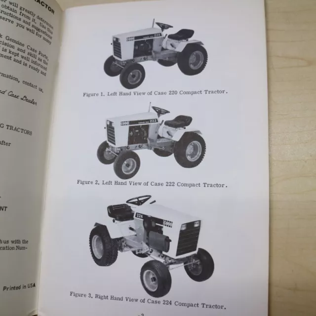 CASE 220 222 224 444 LAWN Tractor Mower Operator Book Owner Maintenance Manual 3