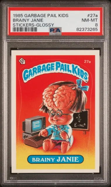 1985 Topps Garbage Pail Kids OS1 Series 1 BRAINY JANIE 27a GLOSSY Card PSA 8 GPK