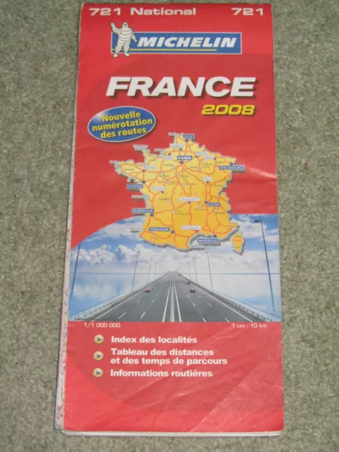 Michelin National Map 721 France. Scale 1:1,000,000 - 2008 edition