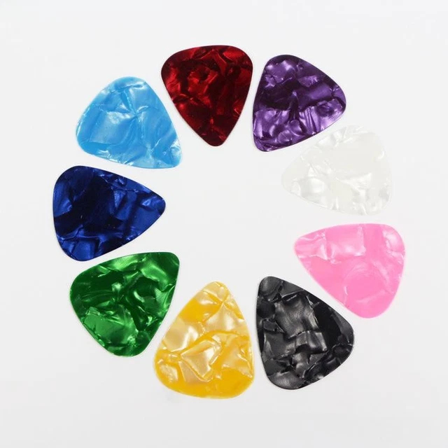 10 Pack Celluloid Guitar Picks – 0.46mm, Smooth, Electric/Acoustic, 3x2.5cm