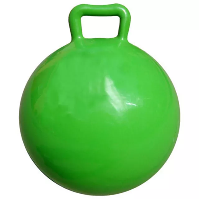 Pure Color Inflatable Bouncing Ball  Jumping Hop Ball with Handle for L0I4