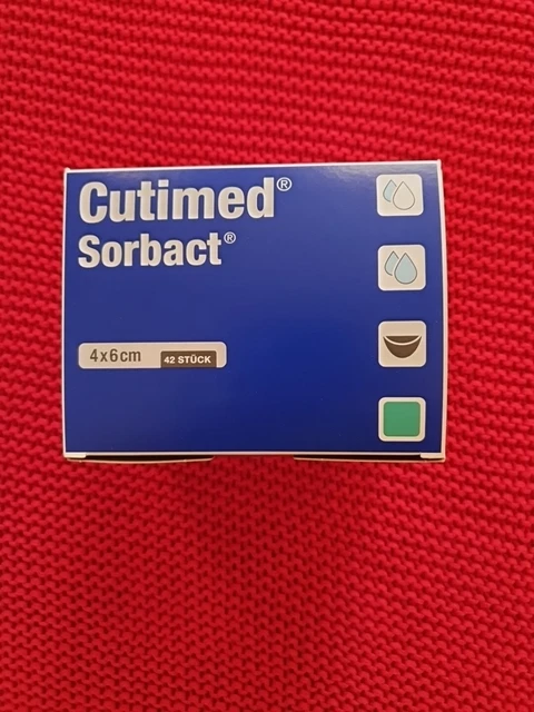 Cutimed Sorbact Kompressen 4x6cm, 42St. MHD 2027