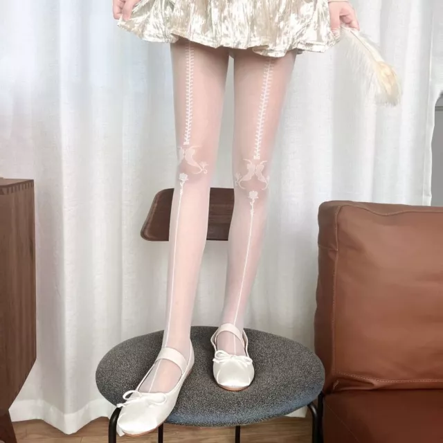Transparent Ultra-thin Female Stockings Anti-hook Women Tights Lolita Pantyhose