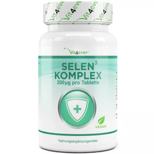 SELEN 3-Fach Komplex 365 Tabletten á 200mcg V Natriumselenit + Methionin + Hefe