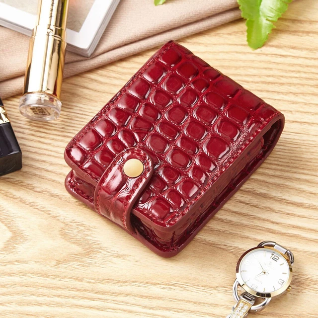 Pequeña bolsa de cosméticos con espejo lápiz labial organizador bolsa lápiz labial estuche
