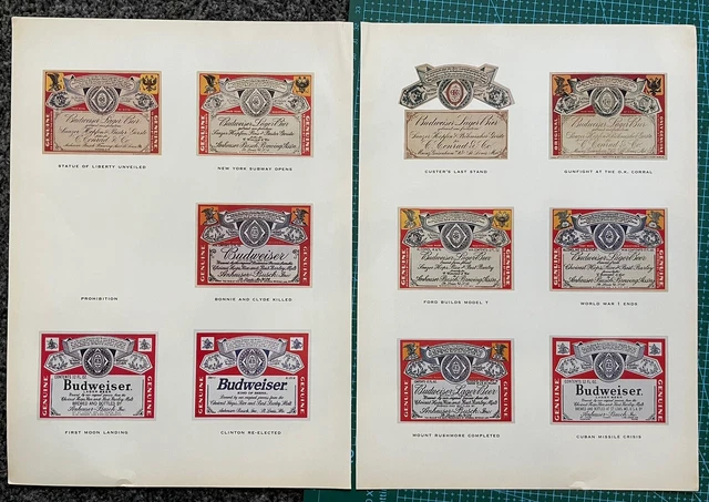 Budweiser Labels A4 Posters/Magazine Advertisements