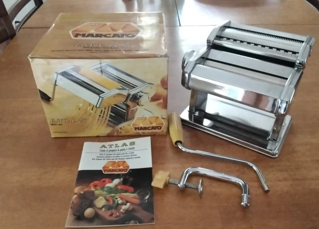 Marcato Atlas 150 mm Pasta Maker, Deluxe Stainless Steel Machine Complete Italy Marcato Atlas 150 mm Pasta Maker, Deluxe Stainless Steel Machine Complete Italy