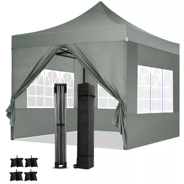 Pavillon 3x3m Popup Faltpavillon Partyzelt UV Wasserdicht Winterfest Gartenzelt