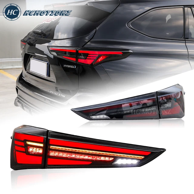 LED TAIL LIGHTS For Toyota Highlander 2020 2021 2022 Smoke Start UP