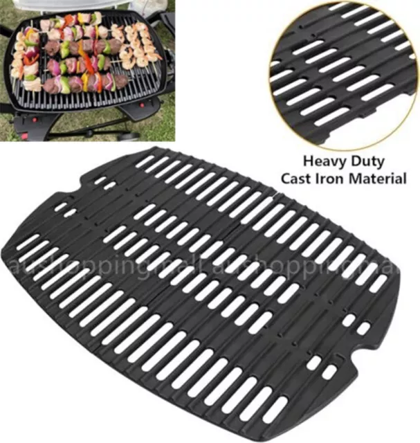 Cast Iron Cooking Grates for Weber Q200, Q220, Q2000, Q2400 Series Gas Grills