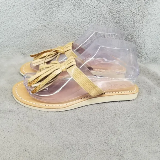 L Space by Cocobelle Shoes Womens Size 6.5 Tan Slip On Fringe Sandals