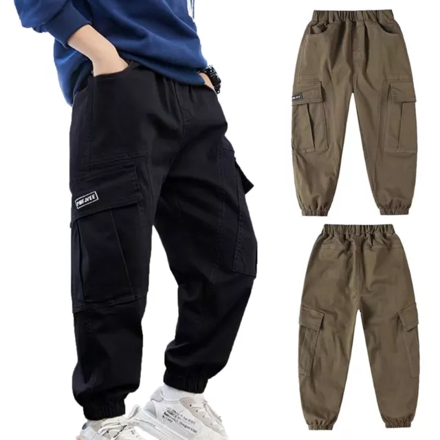 Kids Boy's Cargo Pants Hip Hop Trousers Jogging Sweatpants Workout Bottoms Jazz