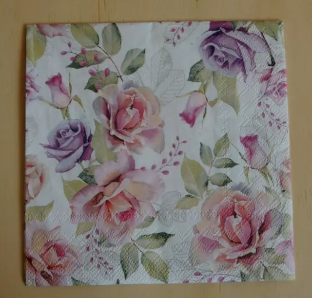 5 servilletas rosas Josephin técnica de servilleta servilletas con motivo flores rosas