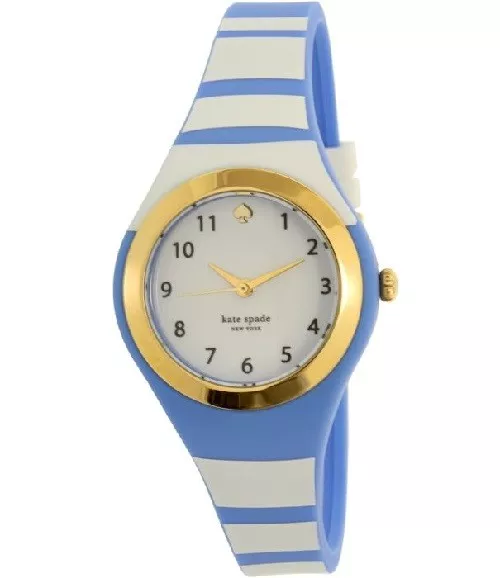 Kate Spade KSW1088 Women's Rumsey White Dial Blue/White Silicon Strap Watch