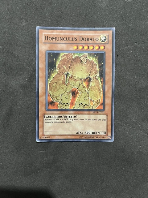 YU GI OH Carta Homunculus Dorato Super Rara Wc6-It001 Collezione ...