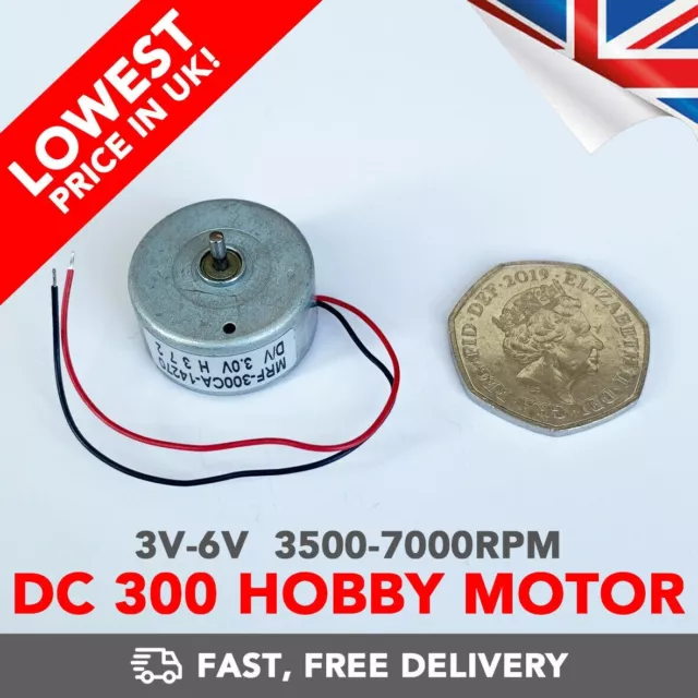 DC 300 Hobby Motor 3v-6v (3500-7000RPM) - Fast Delivery UK
