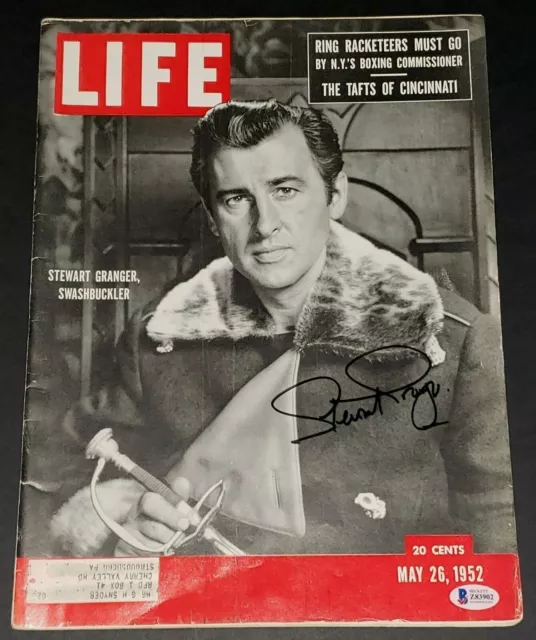 Stewart Granger Signed Life Magazine May 26 1952 Swashbuckler Cover Photo Bas