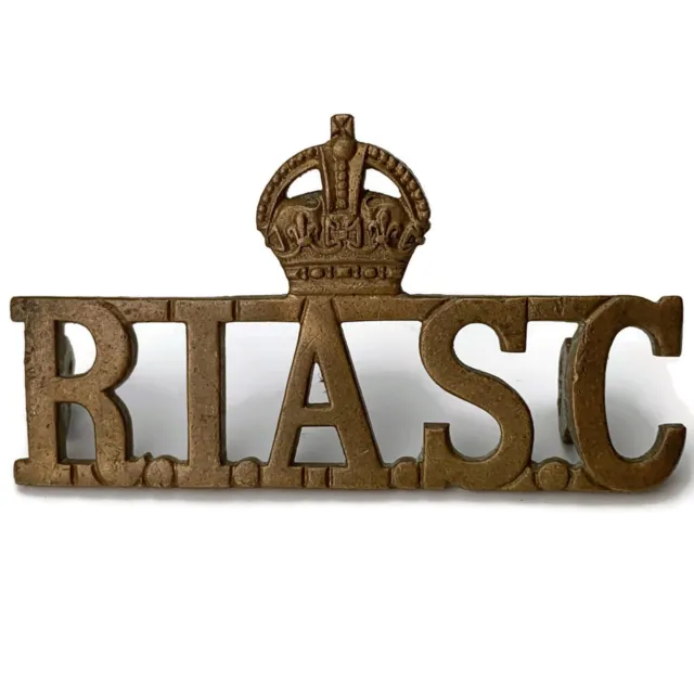 Original Royal Indian Army Service Corps RIASC India Shoulder Title Badge