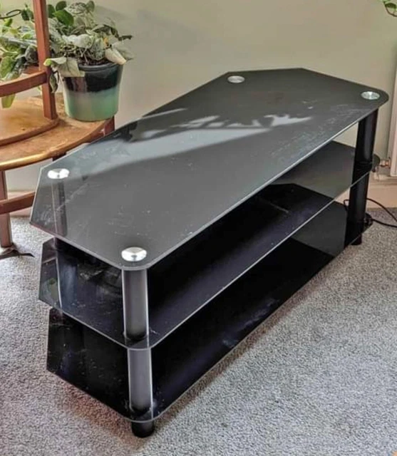 LOGIK TV STAND Black Glass S105BG13 £10.00 PicClick UK