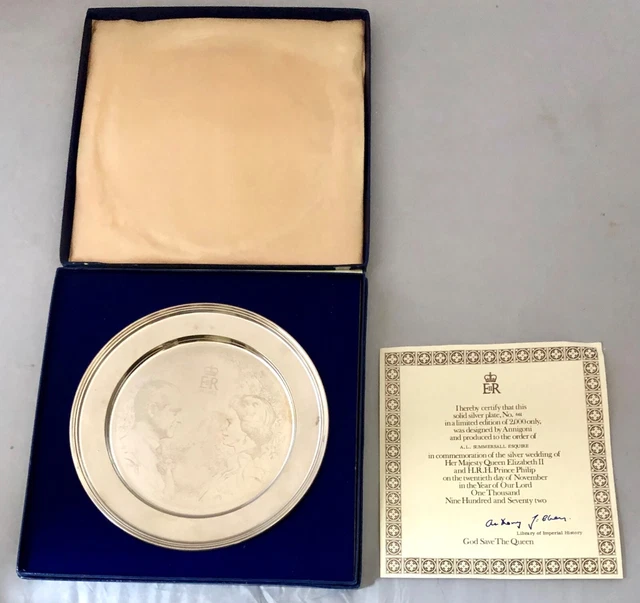 Targa Matrimonio Argento Solido Regina Elisabetta II Argento Ltd Edt PIETRO ANNIGONI 384