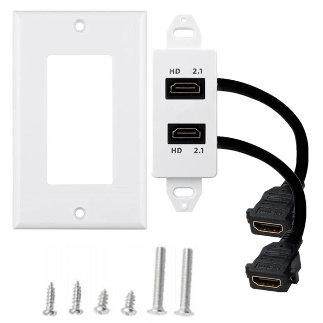 1/2Port Female Wall Face Plate Panel Outlet Socket Extender