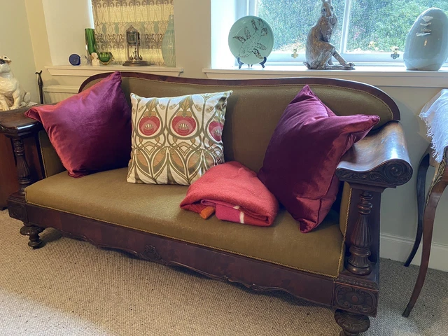 Antique mahogany hall sofa