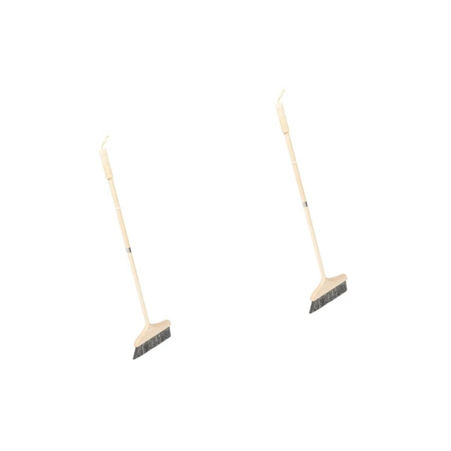 2 escobas de polvo resistente para oficina hogar escoba desmontable escoba cocina