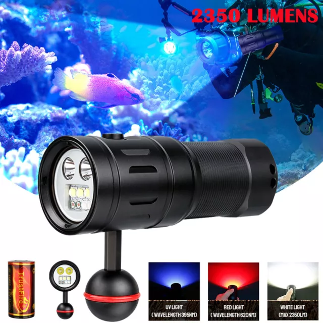 Trustfire Powerful LED Flashlight Underwater 100m Scuba Diving Vedio Flashlight