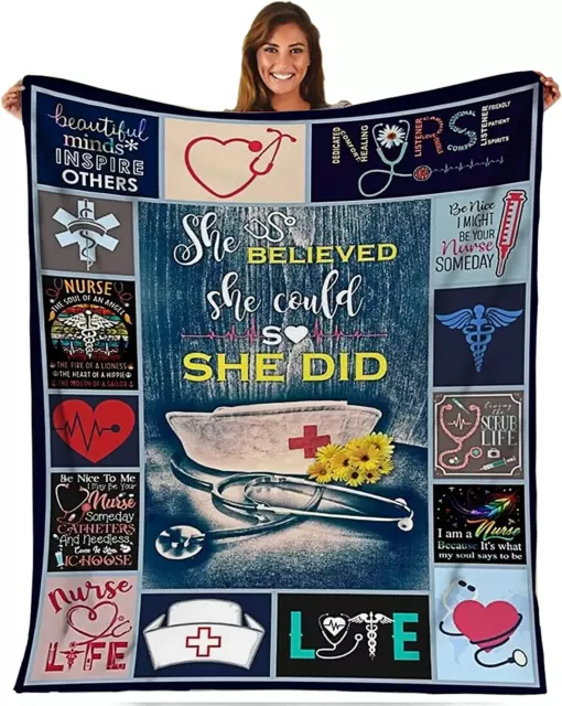 Nurse Throw Blanket Nurse Gifts for Women New Nurses Nursing Student