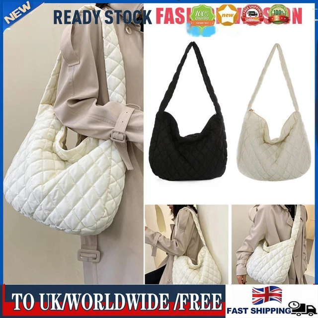 Women Fashion Lattice Solid Color Cloud Shoulder Bag Female Large Crossbody Bags