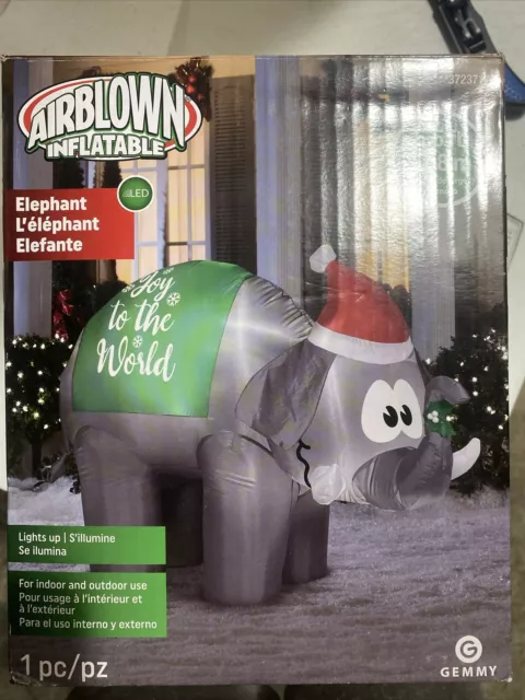 Gemmy 5.5 Ft. Joy To The World Christmas Elephant Airblown Inflatable