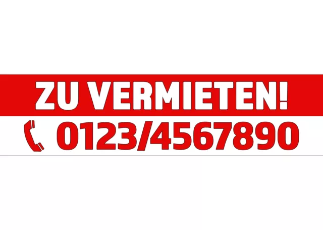 Banner oder Aufkleber "ZU VERMIETEN" PVC-Banner Spanntransparent Plane Sticker