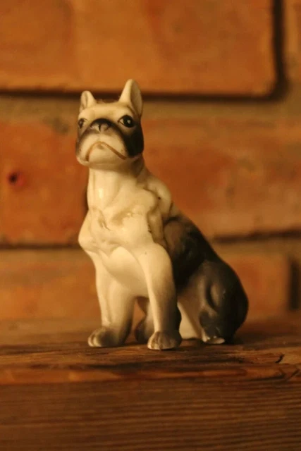 Wonderful Vintage Porcelain Boxer Dog Figurine - Ucagco - Made in Taiwan