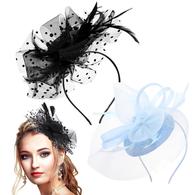 2 pz Fascinator Cappello Fascinator Donna Fascinator Maglia Fiore Velo Fascinator Tea Party