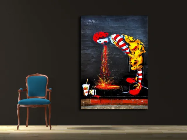 Ronald McDonald Banksy Street Art Canvas Print 36 x 24 Print Urban Art