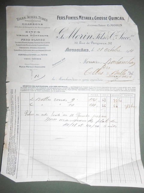 ancienne facture Dupont Cuveliez Dunkerque conserves alimentaires 1948