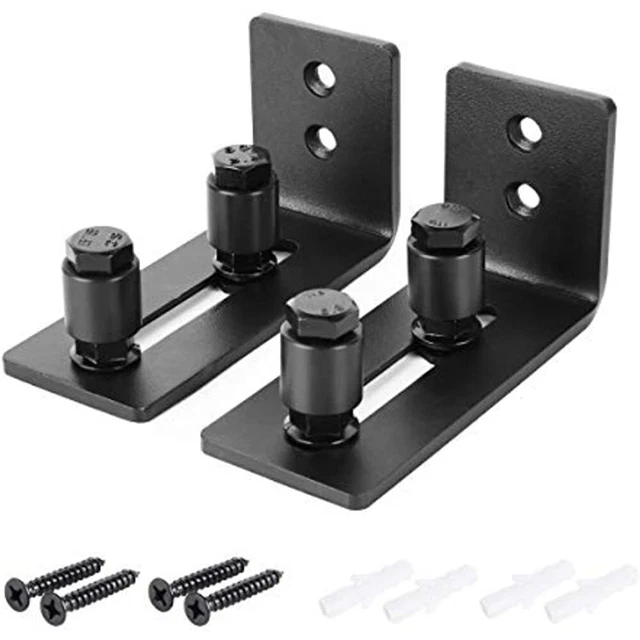Sliding Barn Door Bottom Adjustable Floor Guide Roller, Black, And - FREE SHIP