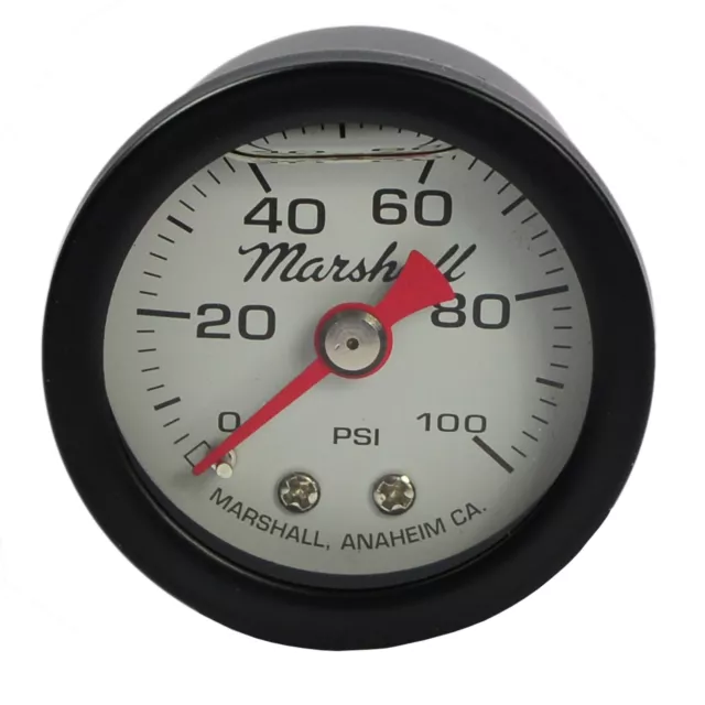 MARSHALL Öl Luft Manometer 0-100 PSI für Harley Davidson Motorrad Öldruck weiß