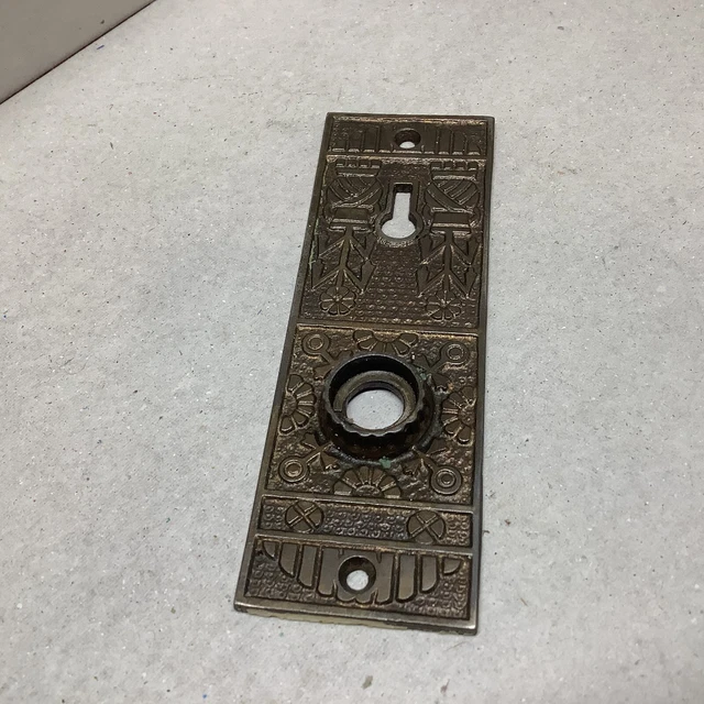 Vintage Antique Brass Ornate Victorian Door Knob Plate P129