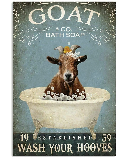 12x8 Inches Goat Vintage Metal Tin Signs Iron Painting Plaque Wall Decor Bar ...