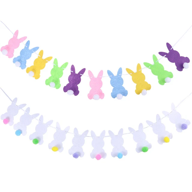 2 Sets Kaninchen Partei Banner Kaninchen Banner Ostern Garten Flagge