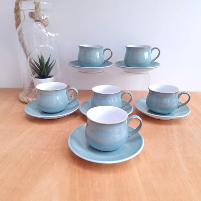 Denby Regency Green Exspresso Cups and Saucers x6