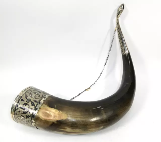 XL Trinkhorn Russland Niello Silber Russisches Kaiserreich