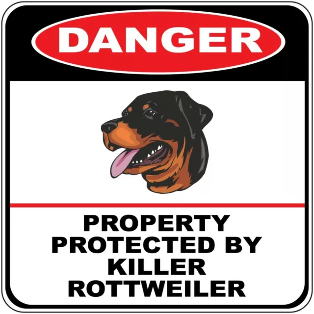 Crossing Sign Danger Property Protected Killer Rottweiler Dog Cross Xing Metal